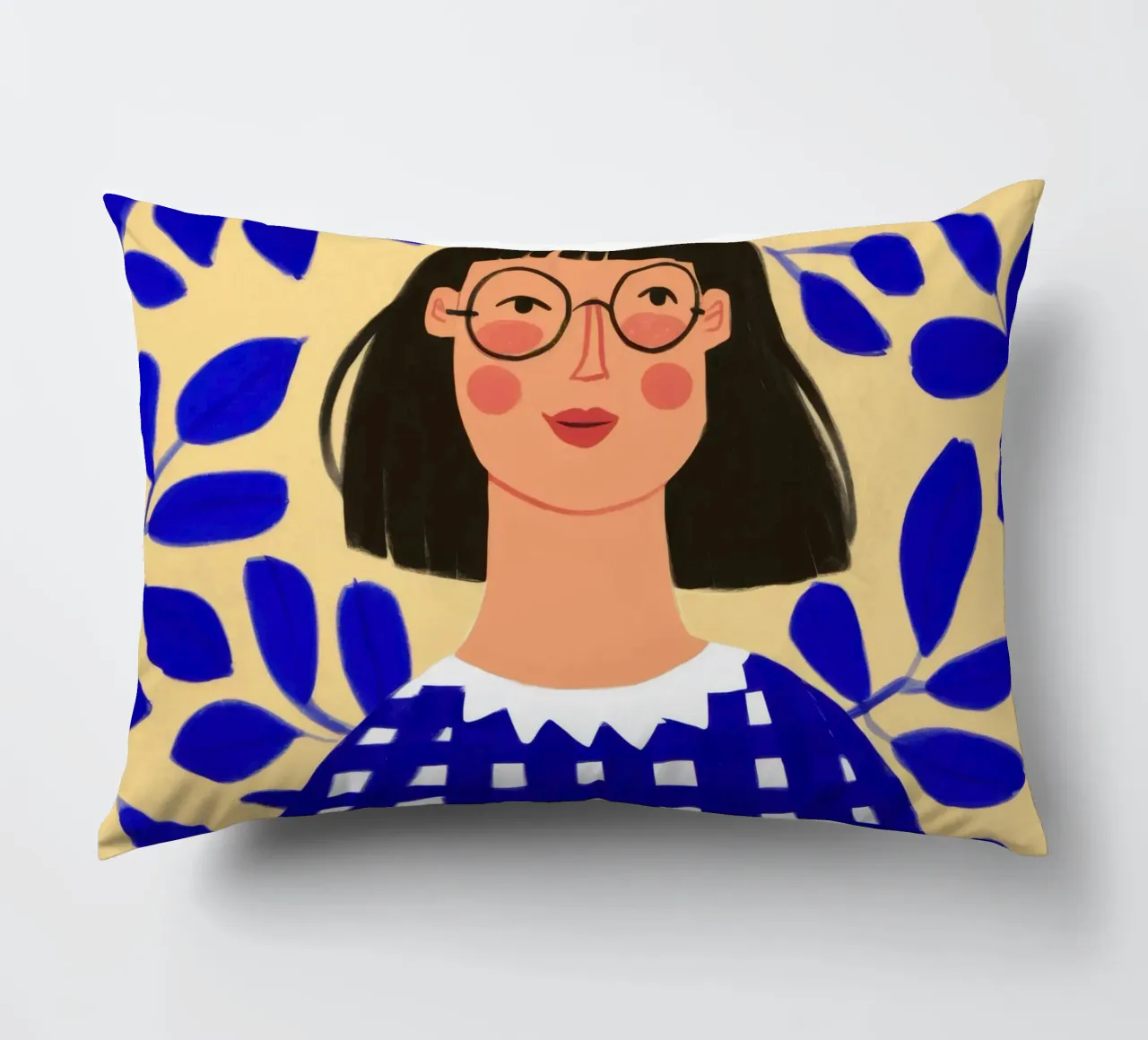 Gingham Blue Stillness cuscino da Sentinel Glow