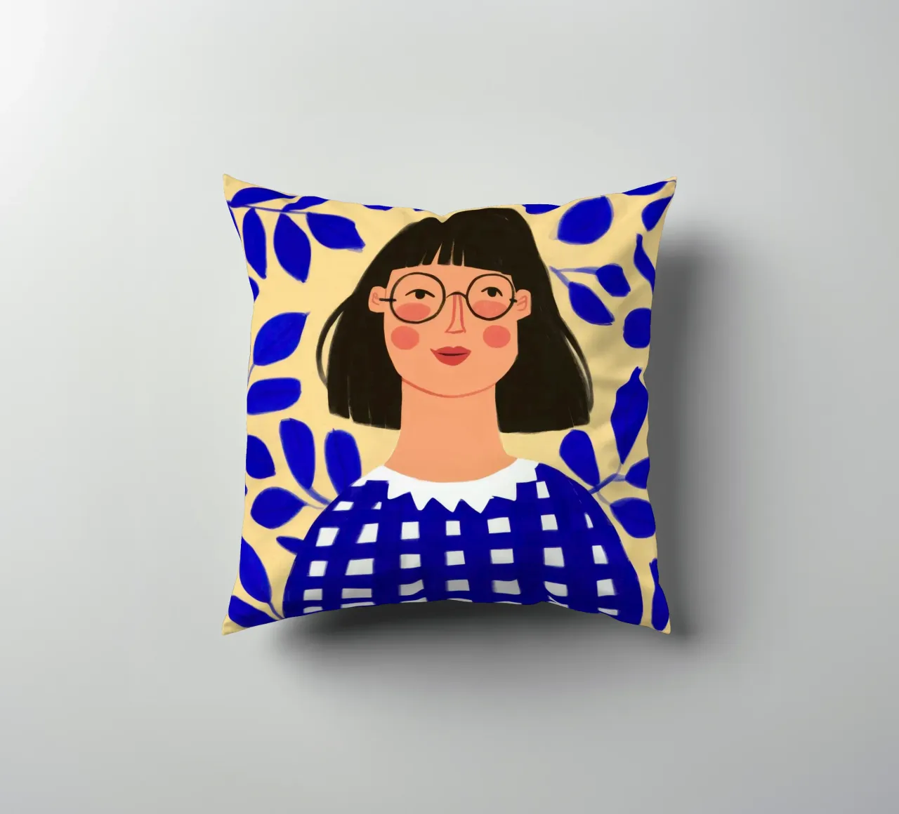 Gingham Blue Stillness cuscino da Sentinel Glow