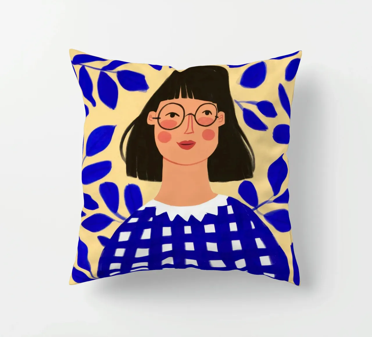 Gingham Blue Stillness cuscino da Sentinel Glow