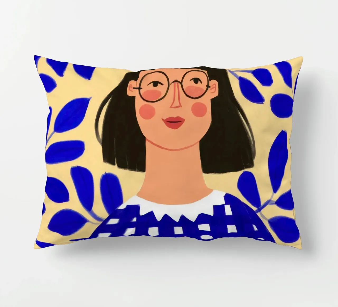 Gingham Blue Stillness cuscino da Sentinel Glow