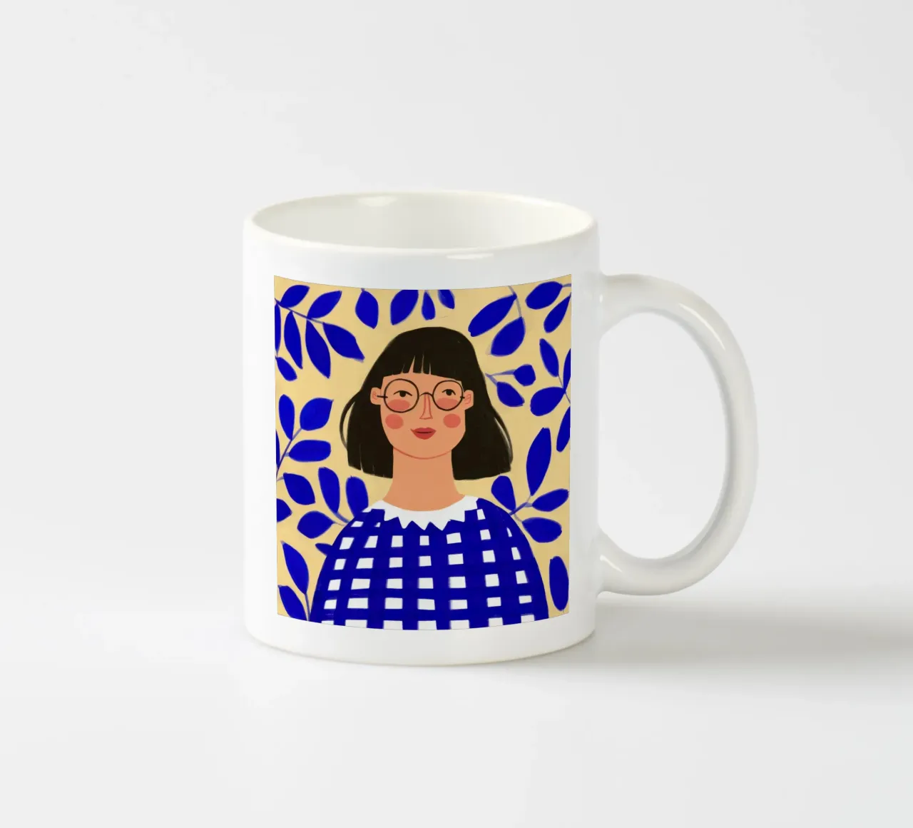 Gingham Blue Stillness tazza in ceramica da Sentinel Glow