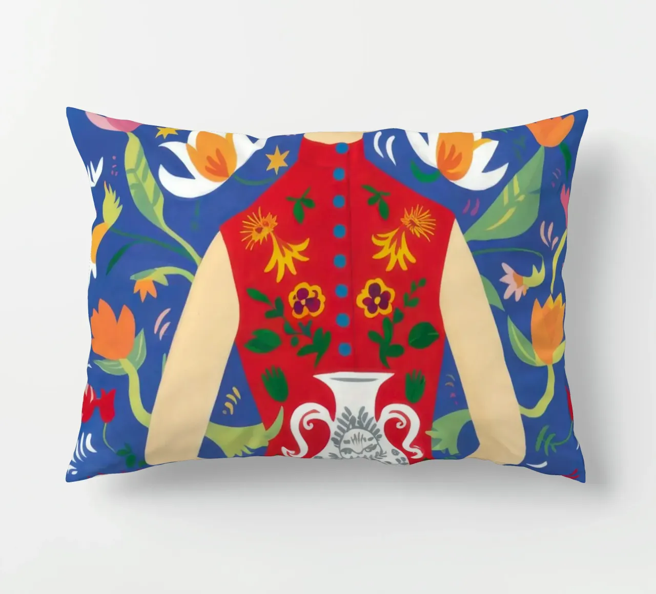 Gatto con abito rosso cuscino da Marigold Tiga