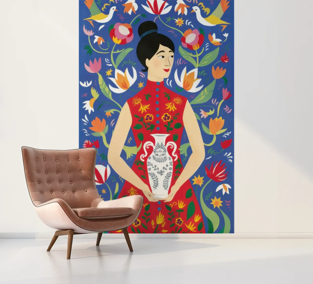 Red Gown Cat photo wallpaper by Marigold Tiga