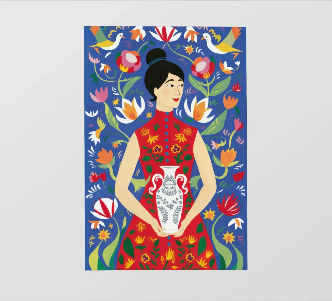 Red Gown Cat photo wallpaper by Marigold Tiga