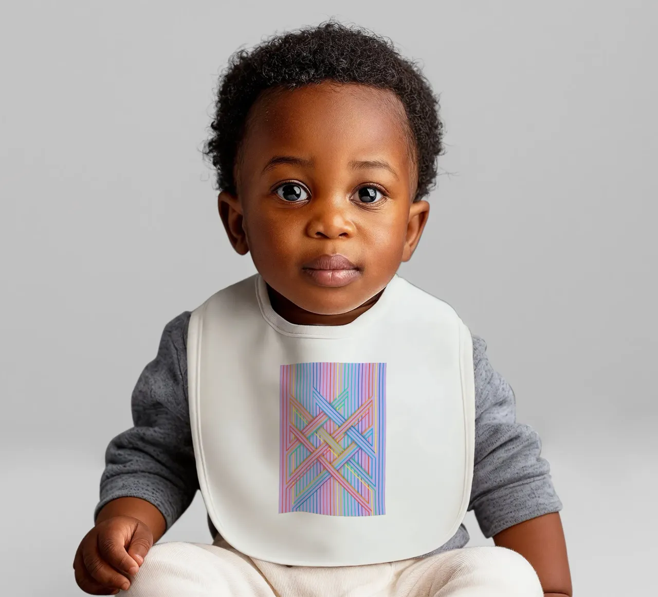 abstract cross line vector baby bib by oneway