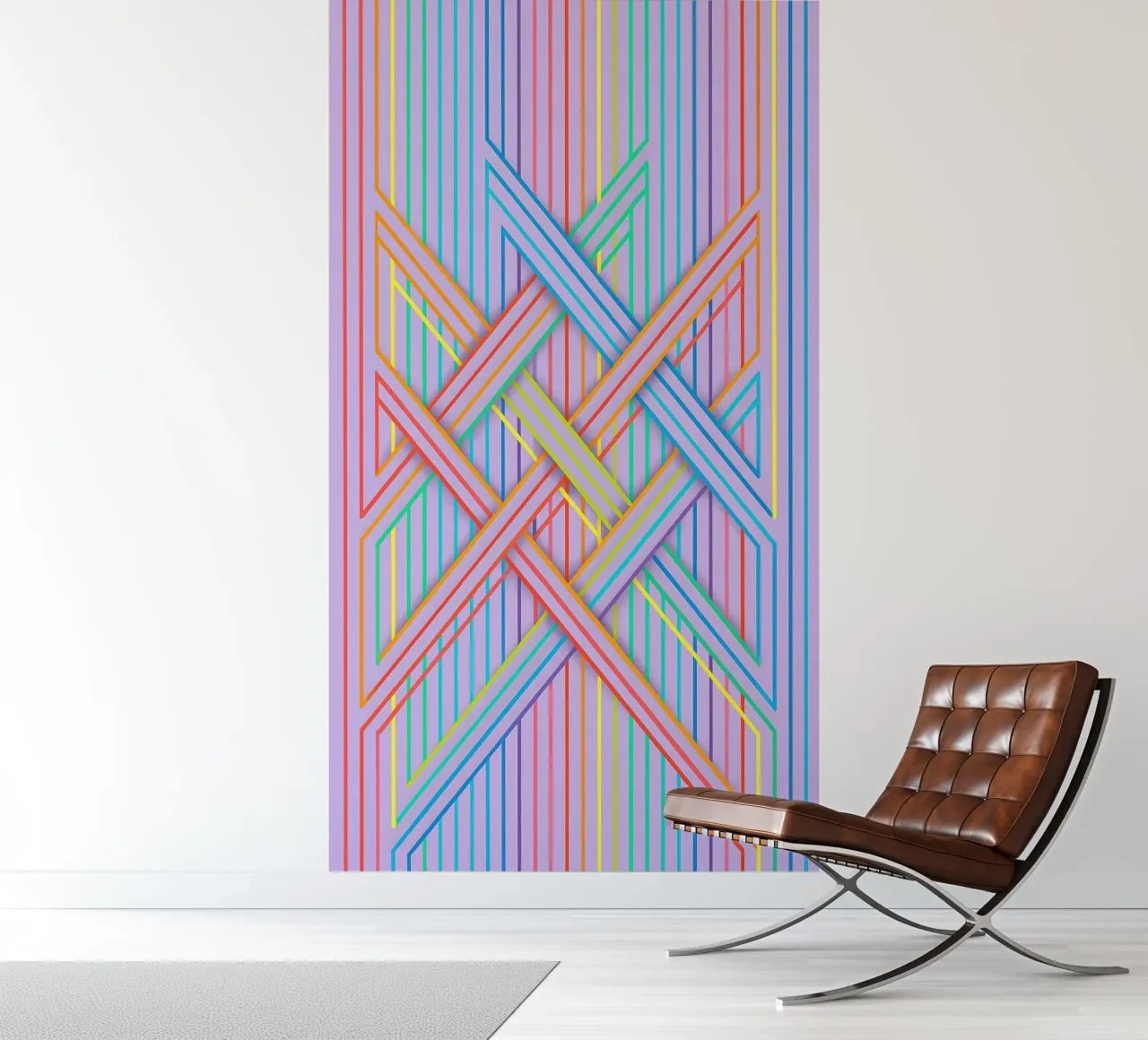 abstracte kruislijn vector fotobehang van oneway