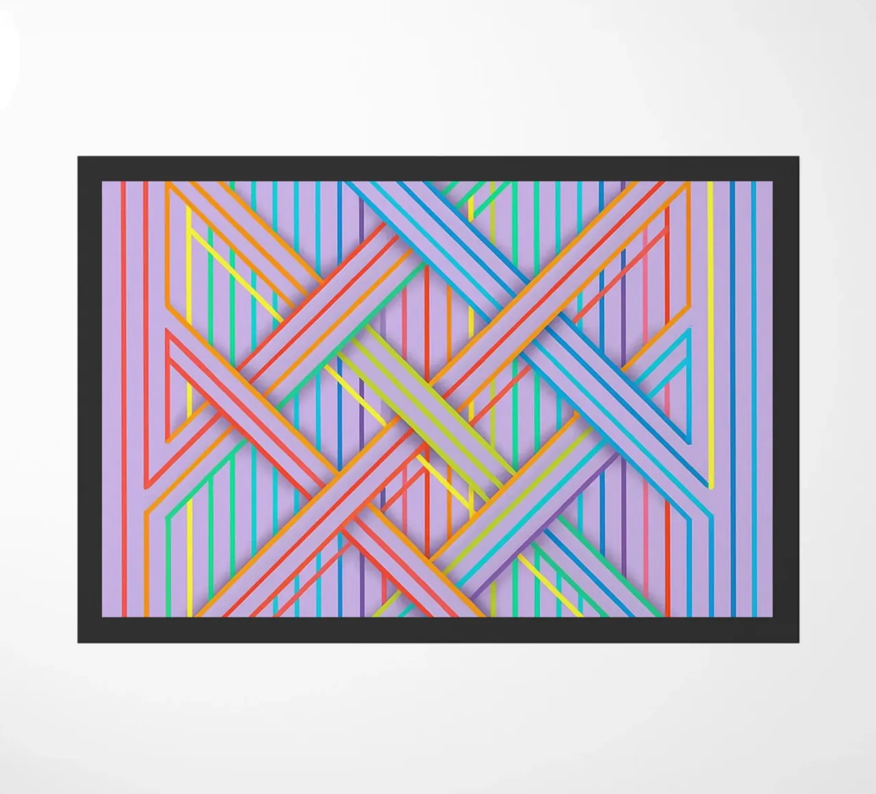 abstract cross line vector doormat by oneway