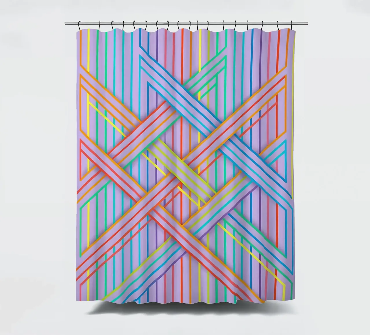 abstract cross line vector shower curtain by oneway