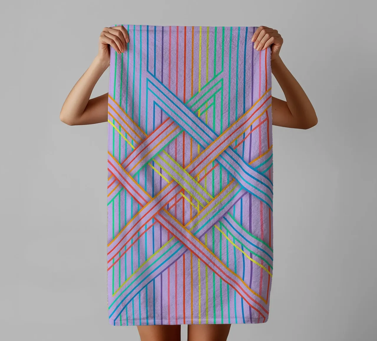 vecteur abstrait de lignes croisées serviette de bain de oneway