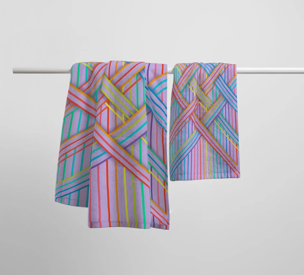 vecteur abstrait de lignes croisées serviette de bain de oneway