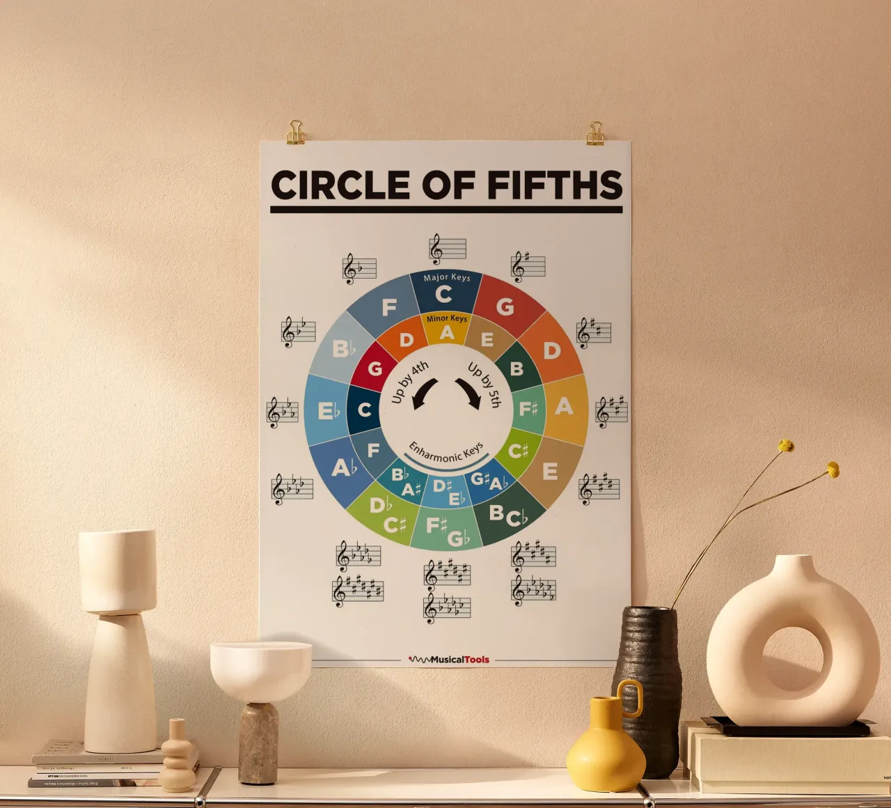 Cartel del círculo de los quintos hahnemühle de musicaltools