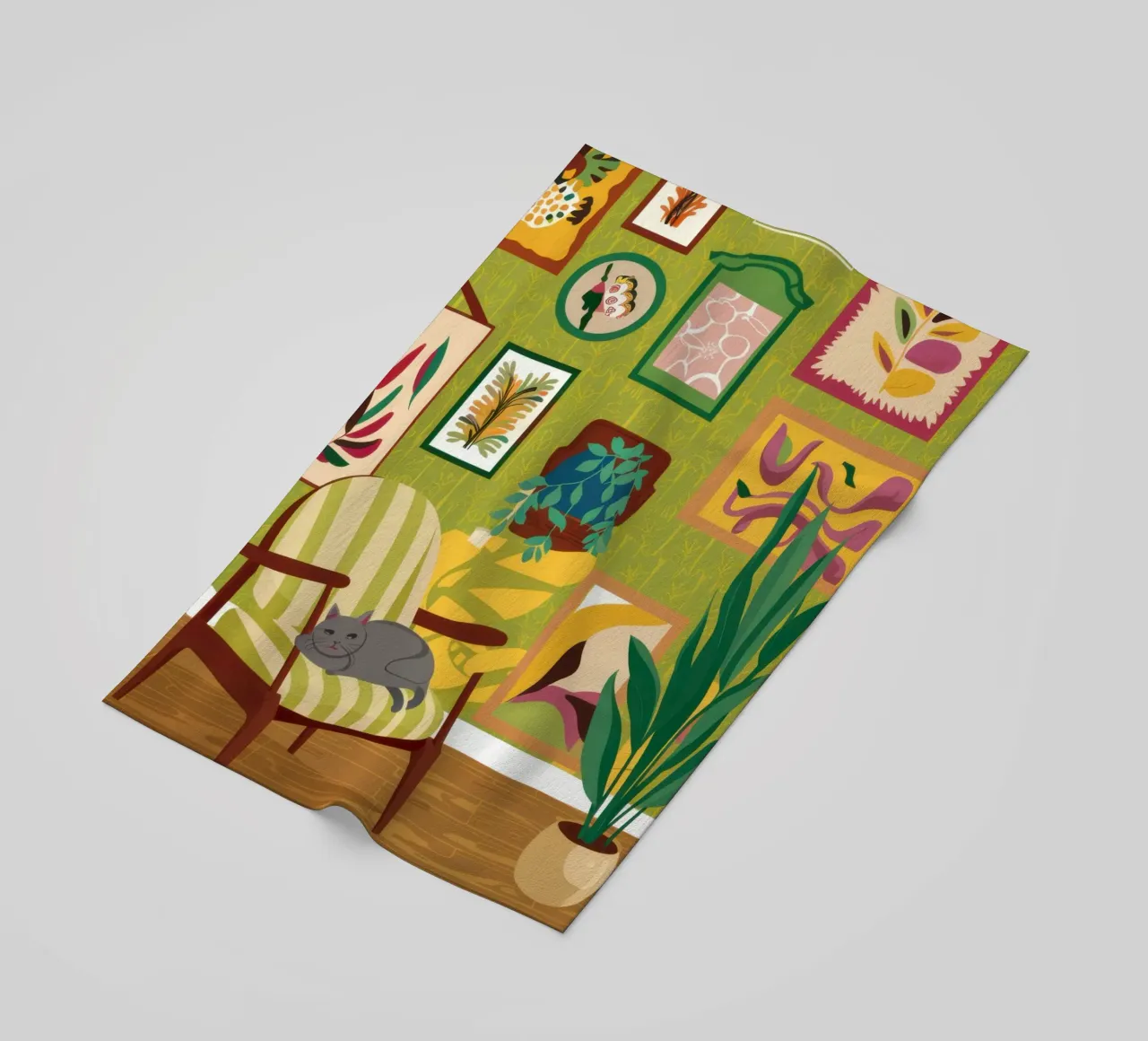 Cat Reading Nook beach towel by Pale Aura