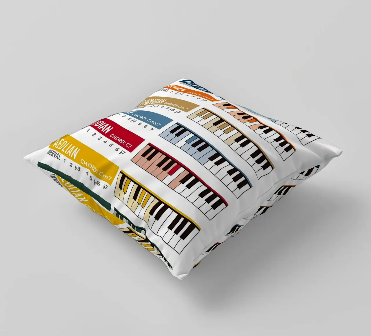 Major Modes Poster decorative cushion by musicaltools