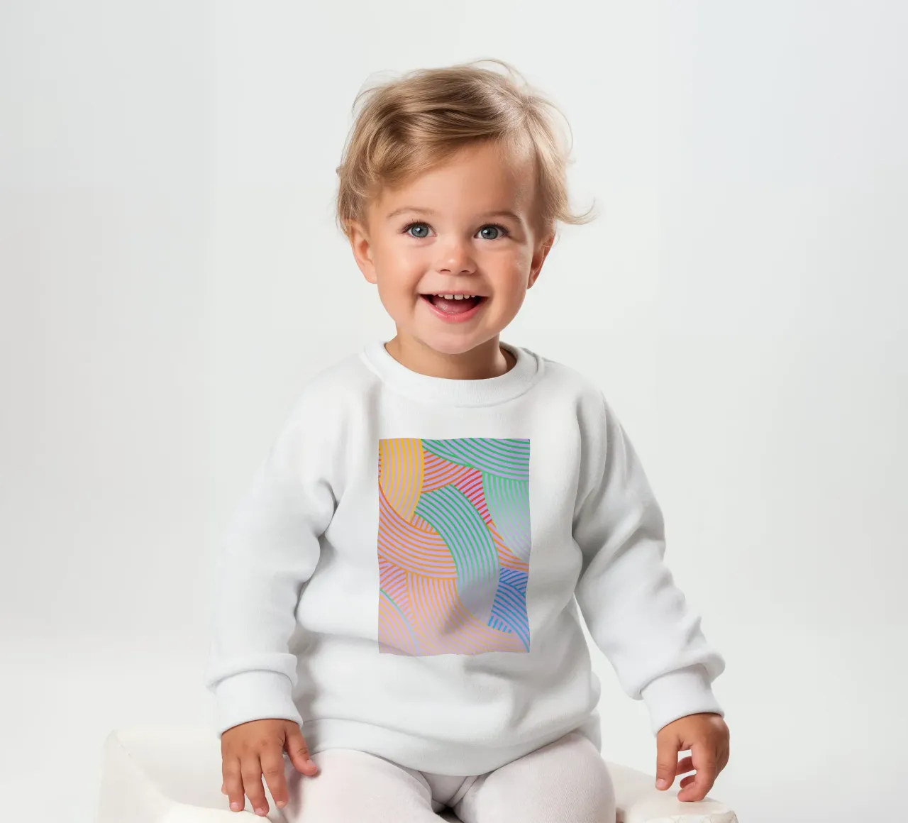 linea curva astratta vettoriale felpa neonato da oneway