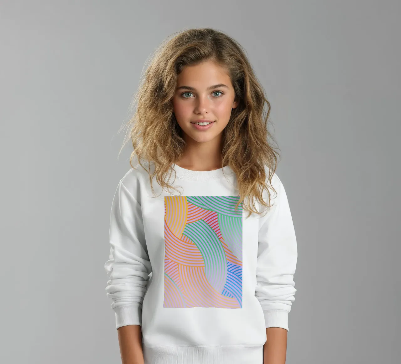 linea curva astratta vettoriale felpa bambino da oneway