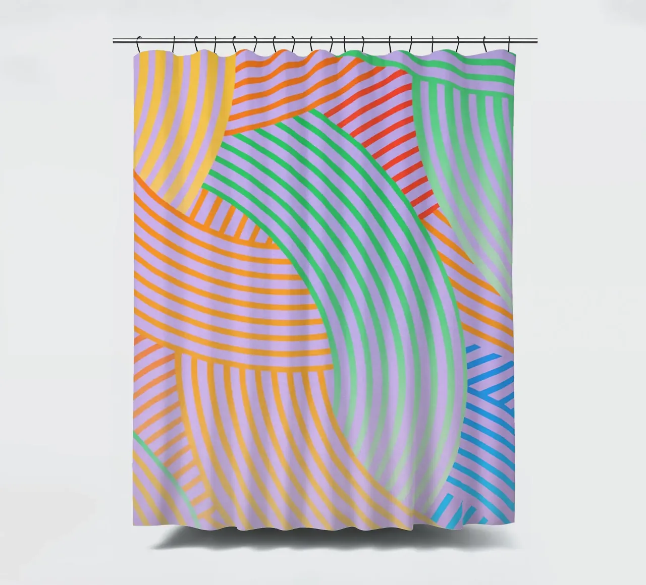 vector línea curva abstracta cortina de baño de oneway