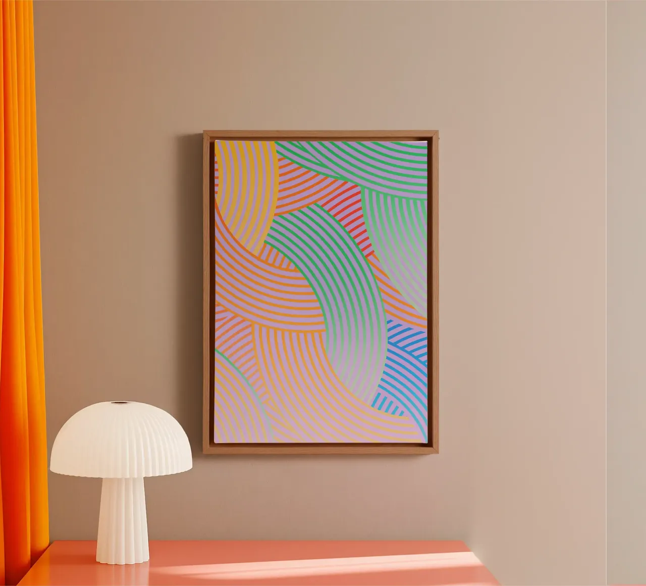 abstract curved line vector canvas by oneway