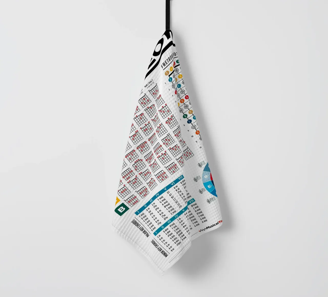 Guitar Theory Poster tea towel by musicaltools