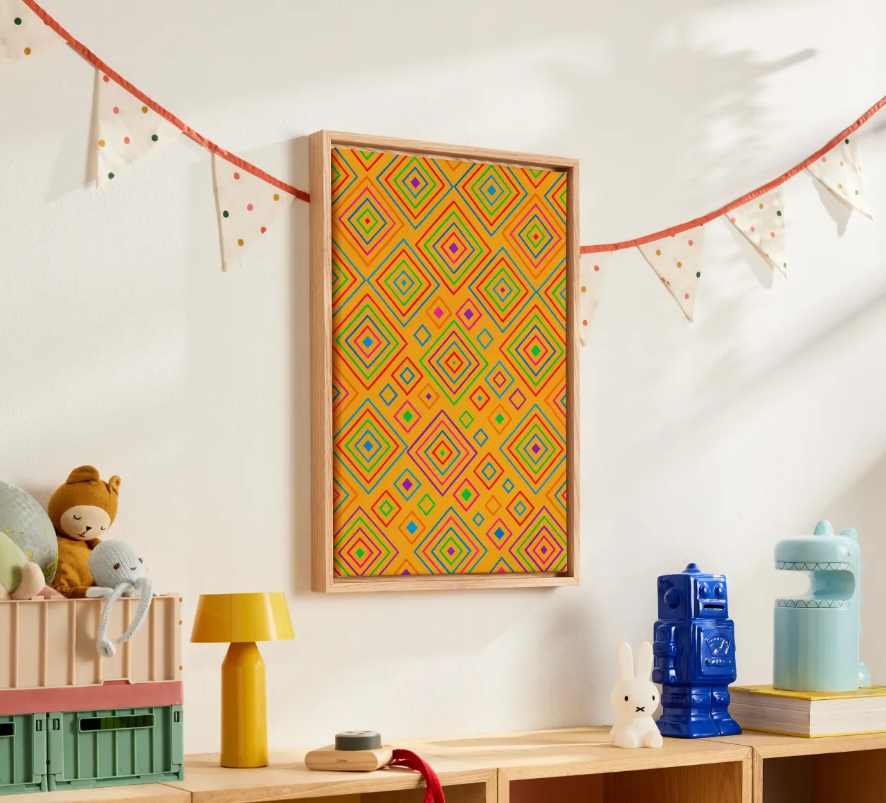 abstract diamond line vector canvas by oneway