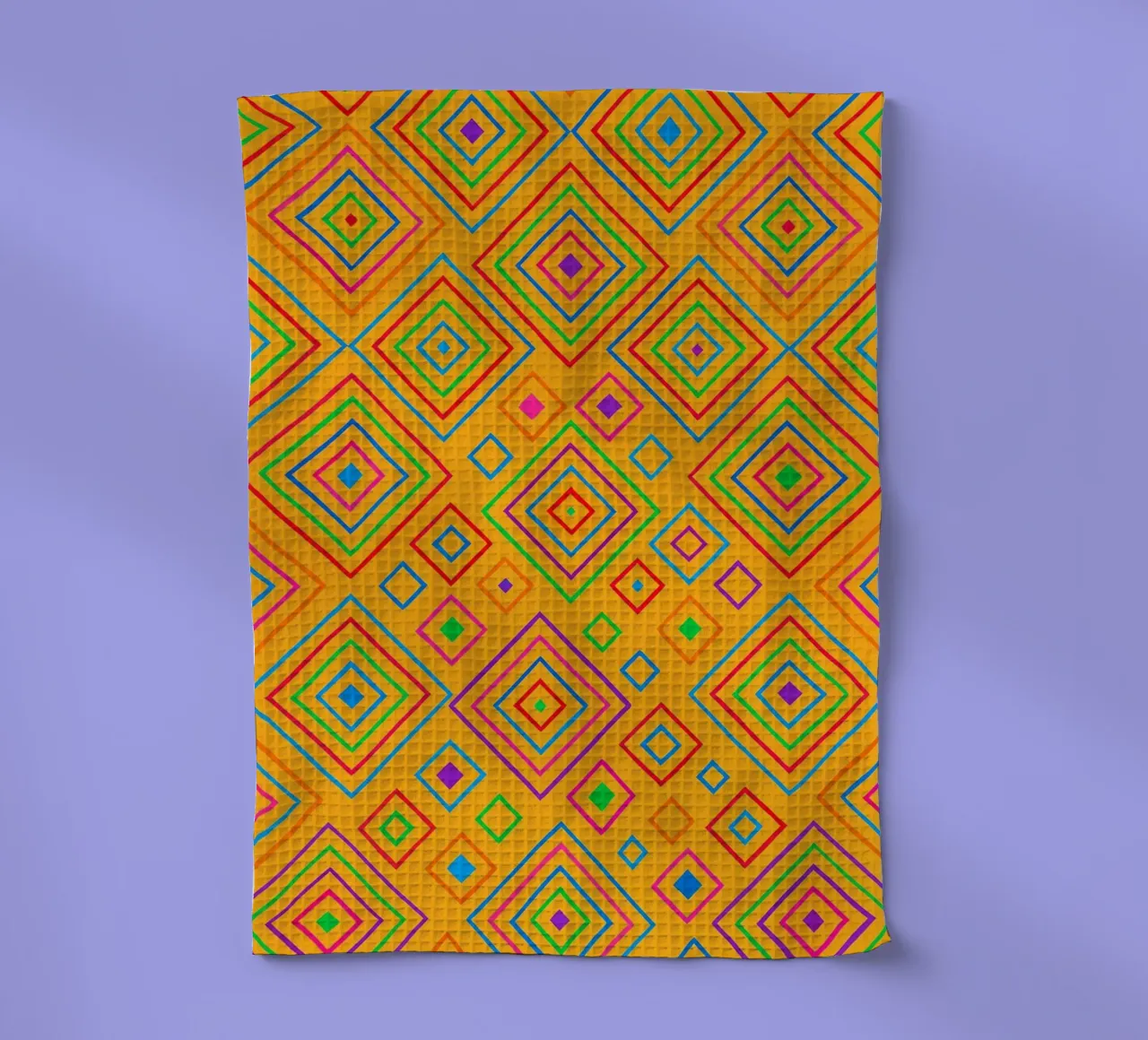 abstract diamond line vector tea towel by oneway