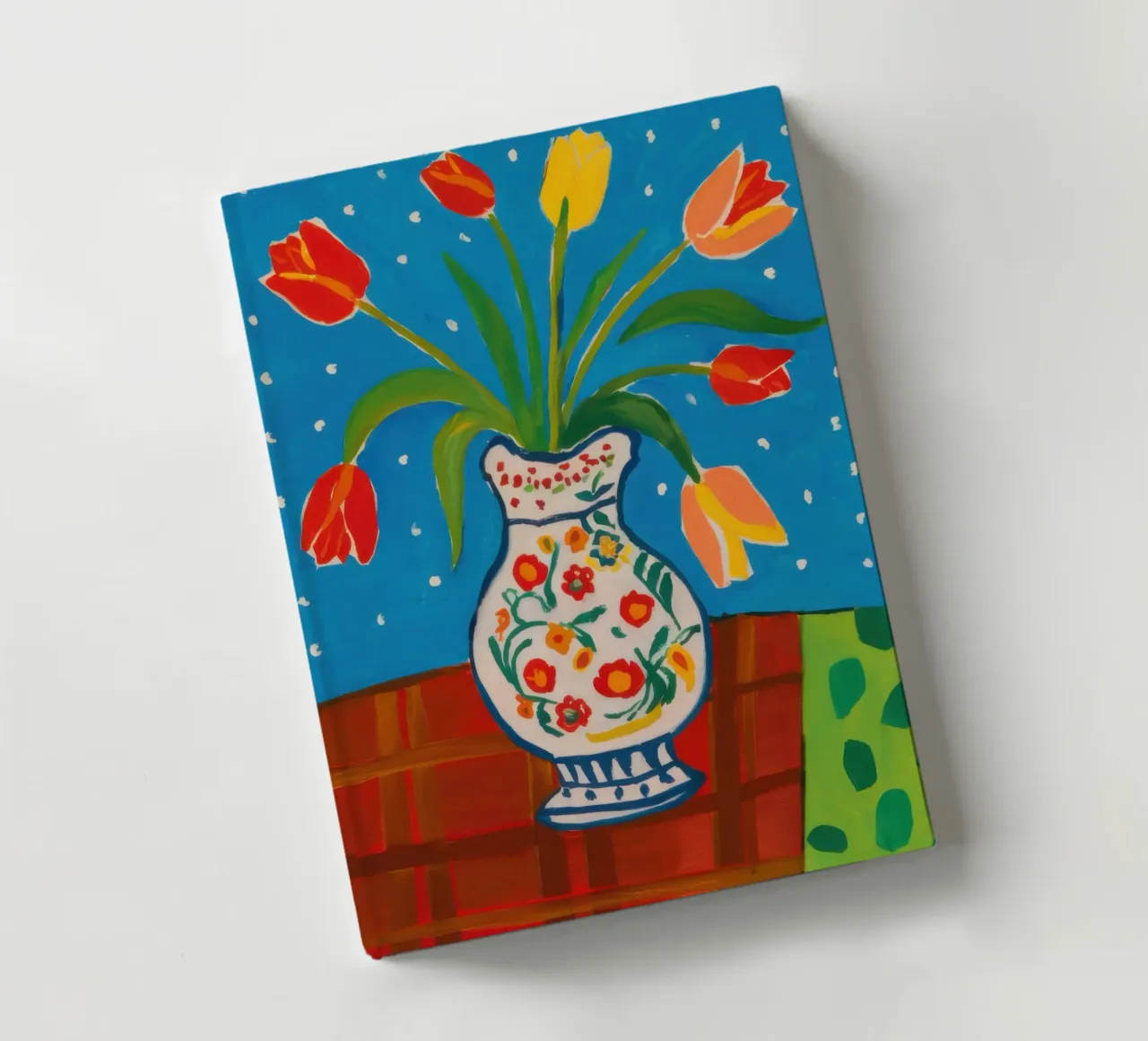 Red Tulip Patterned Vase notebook by Sentinel Glow