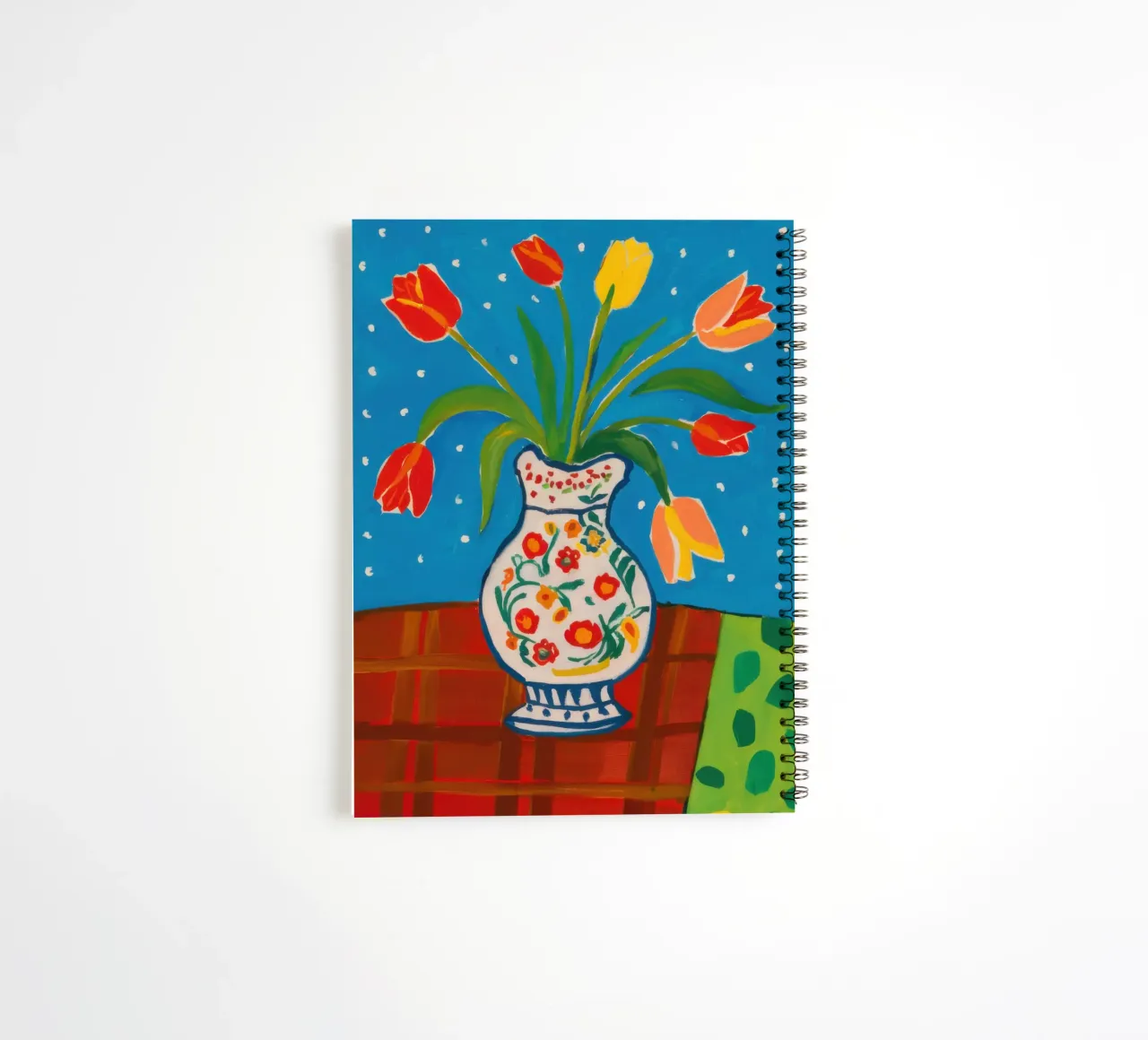 Red Tulip Patterned Vase spiral notebook by Sentinel Glow