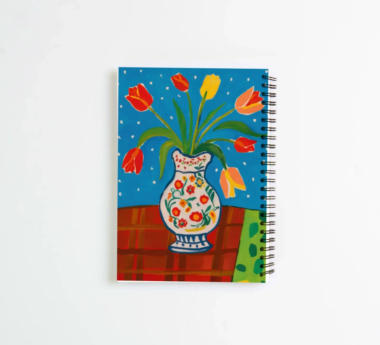 Red Tulip Patterned Vase spiral notebook by Sentinel Glow