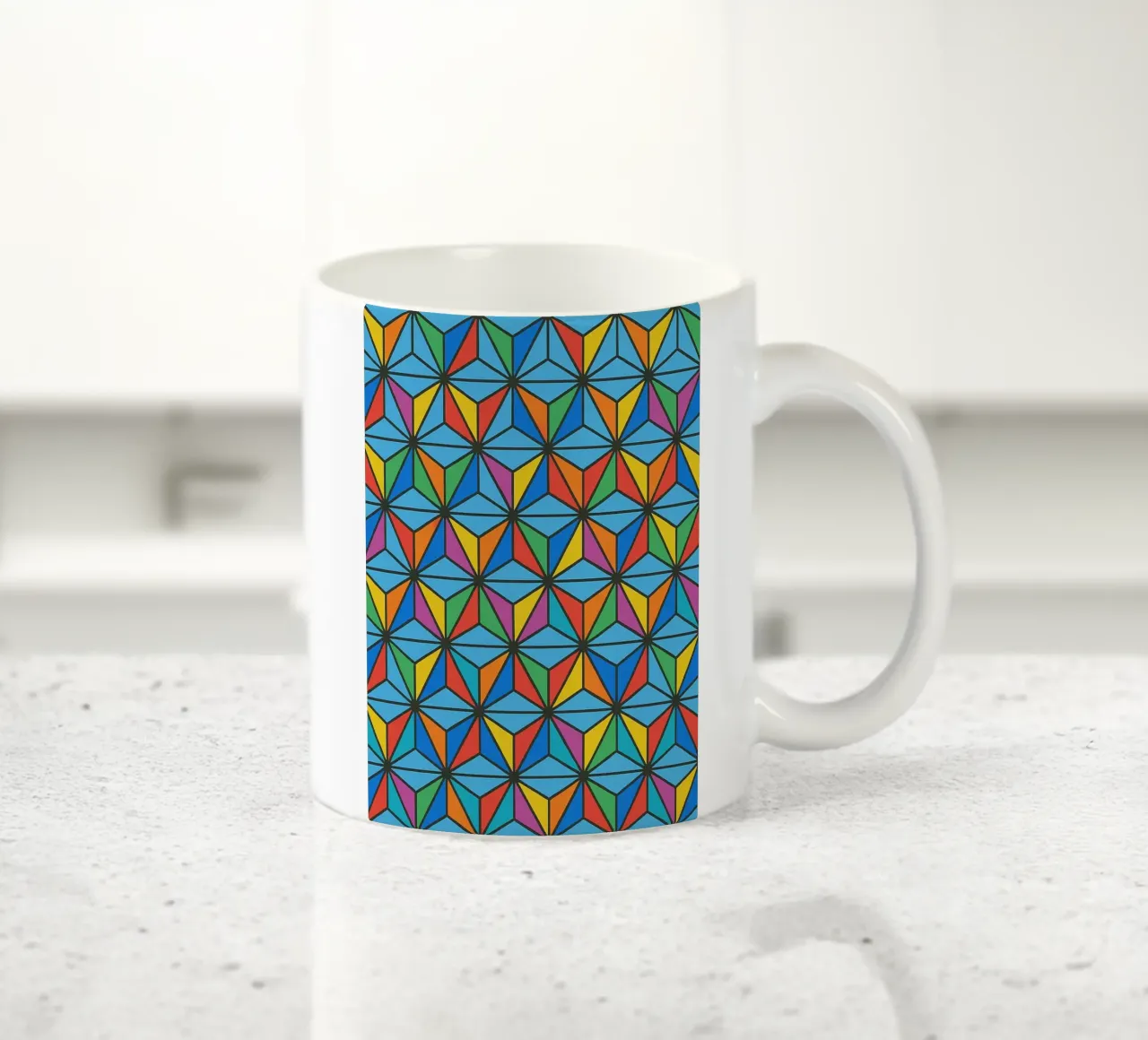linee astratte di diamanti vettoriali tazza in ceramica da oneway