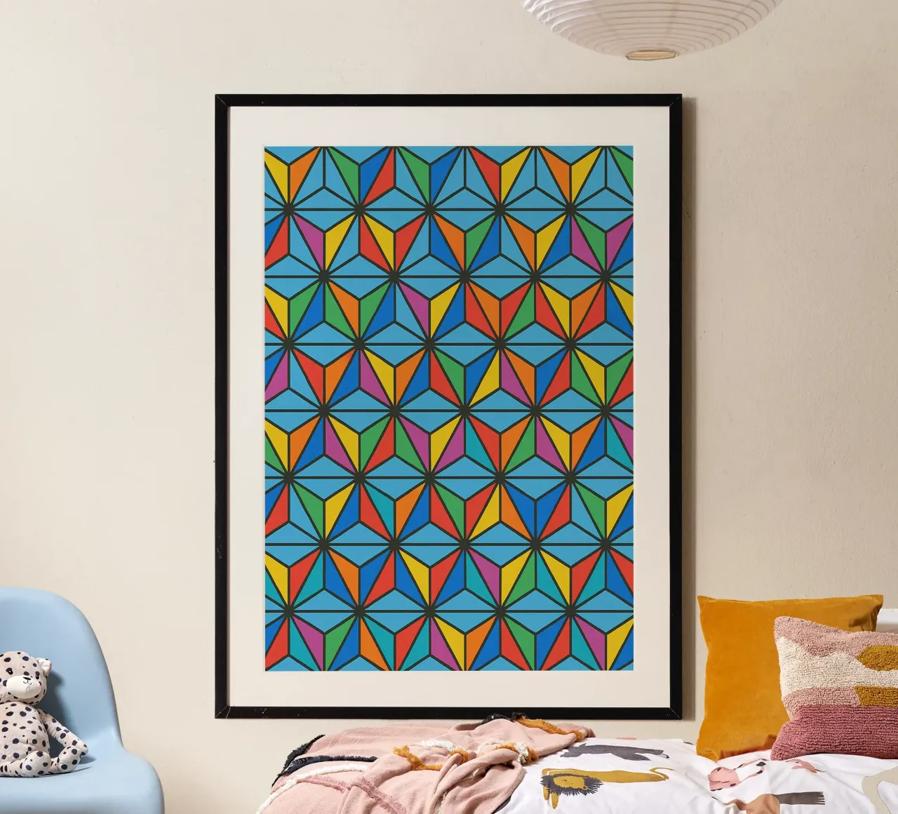 linee astratte di diamanti vettoriali poster da oneway