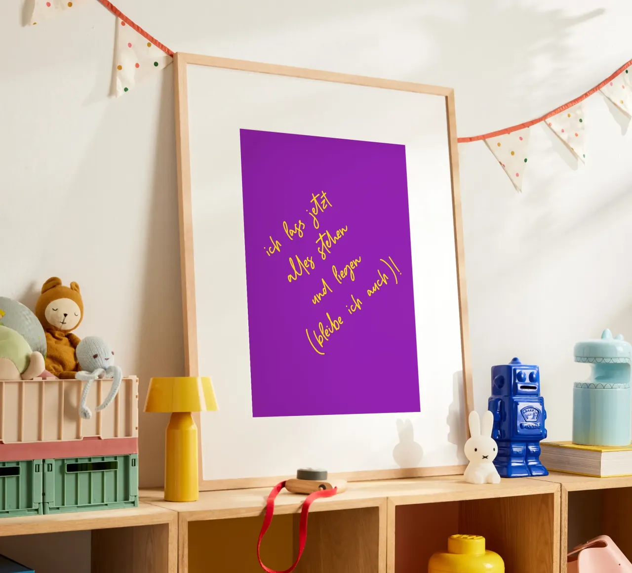Ich lass jetzt alles stehen und liegen (bleibe ich auch) poster with aluminum frame by maramirage