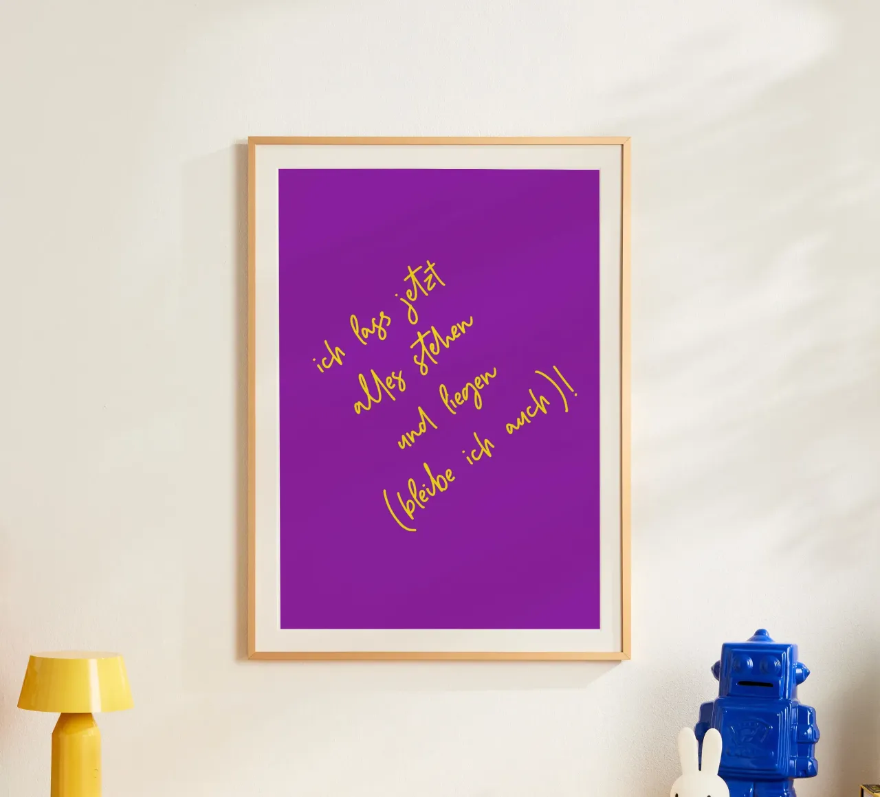Ich lass jetzt alles stehen und liegen (bleibe ich auch) poster with aluminum frame by maramirage