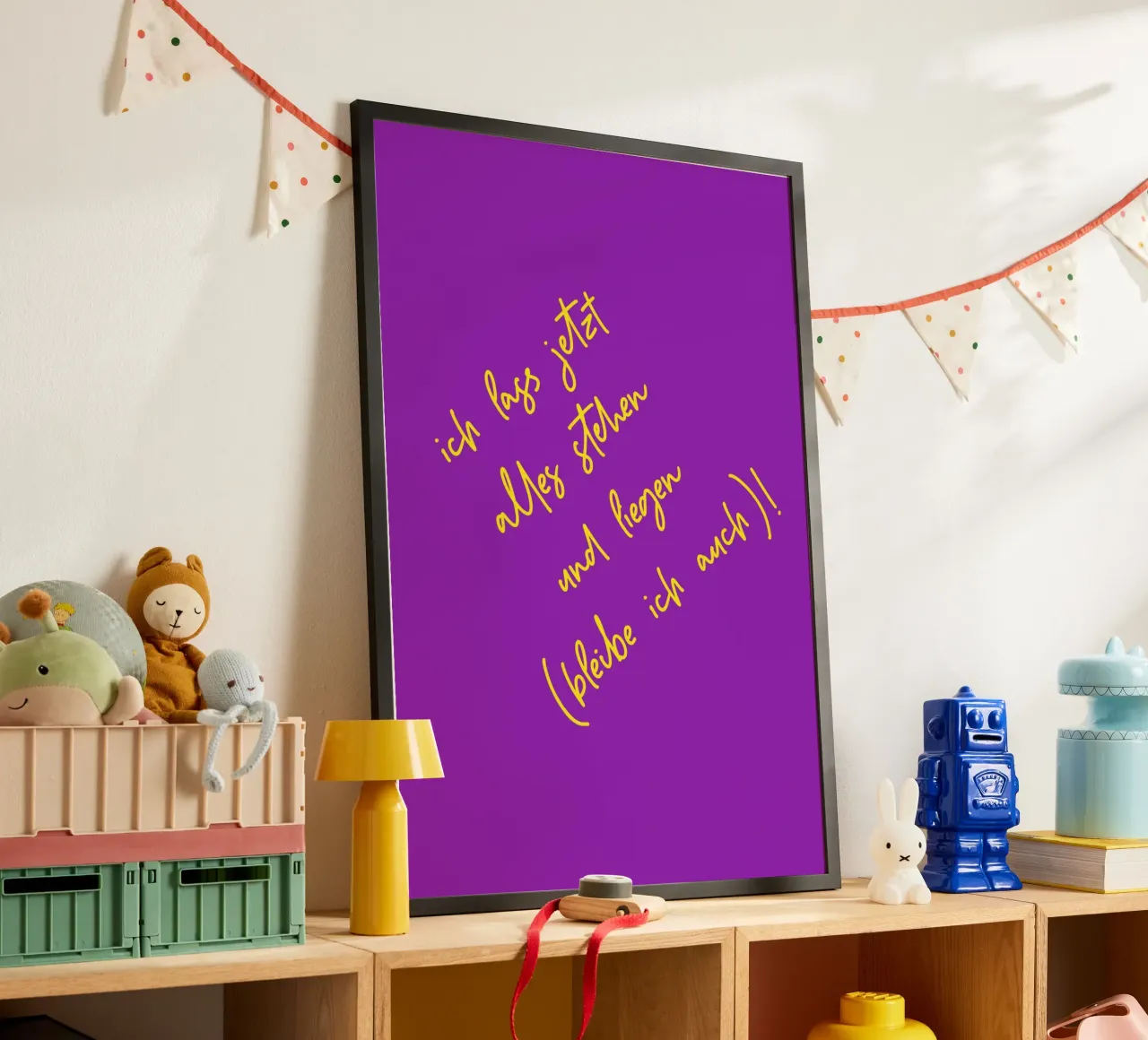 Ich lass jetzt alles stehen und liegen (bleibe ich auch) poster with aluminum frame by maramirage