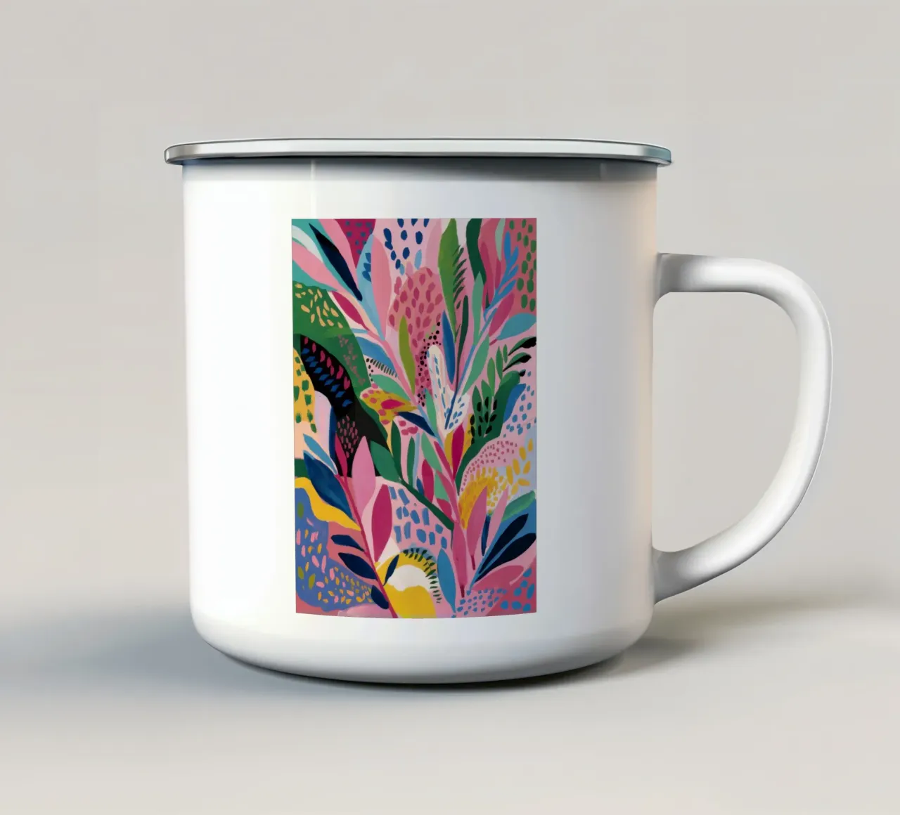 Sogno di giungla pastello tazza in smalto da Arcane Lines