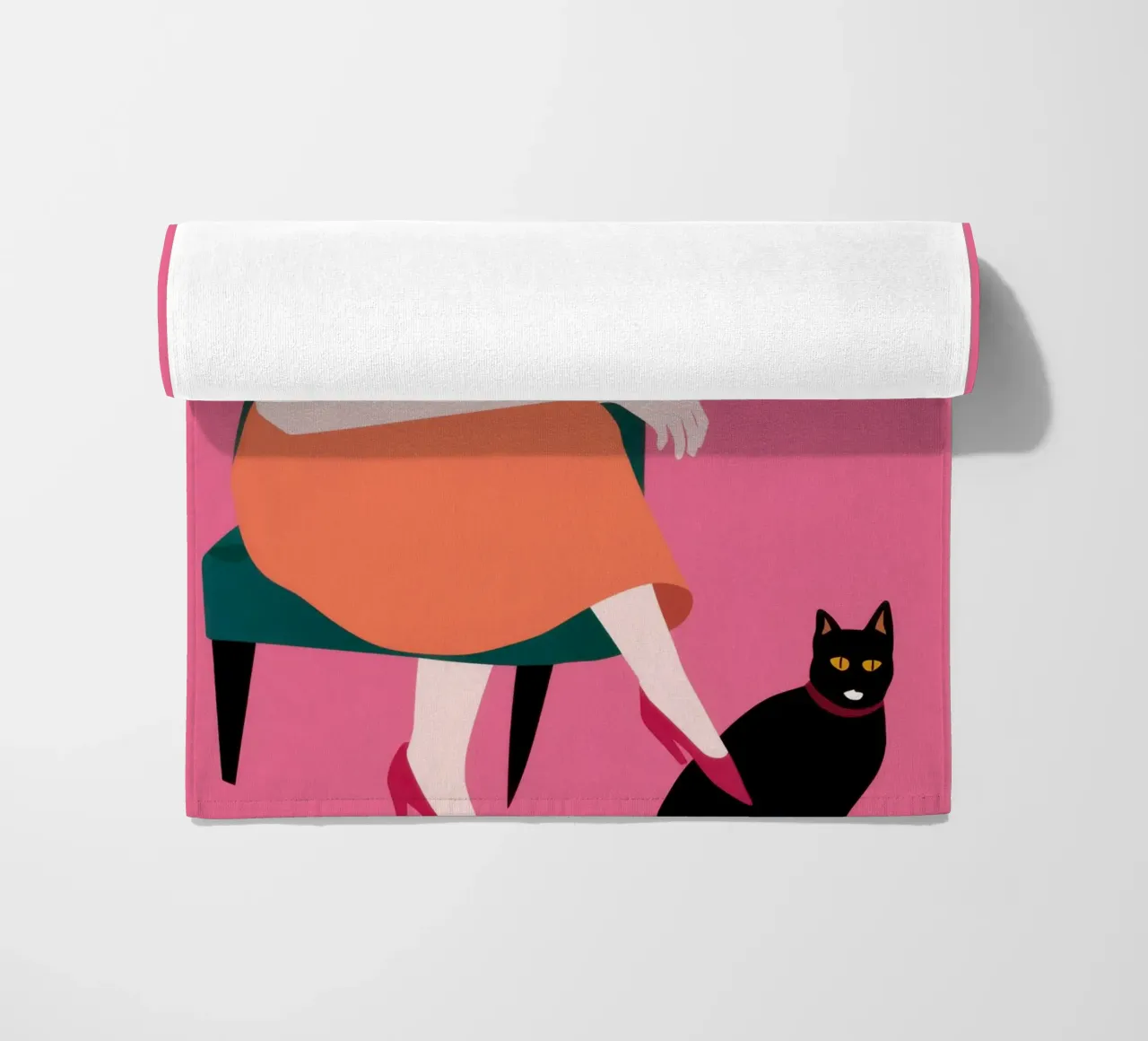 Sedia rossa Due gatti telo mare da Marigold Tiga