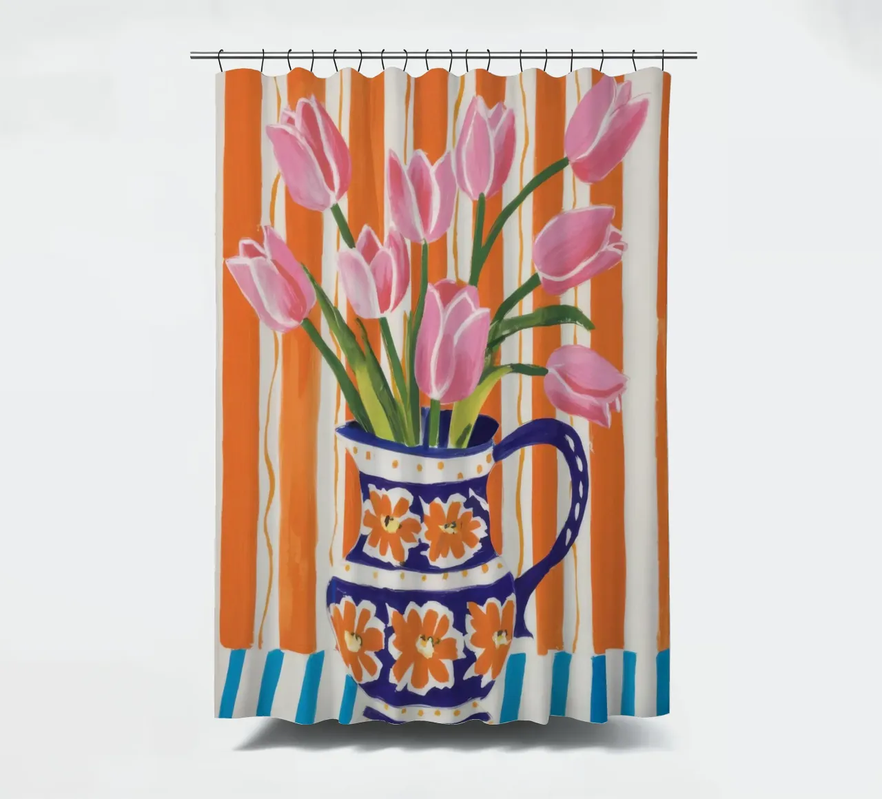 Tazza Tulipani a righe tenda da doccia da Sentinel Glow