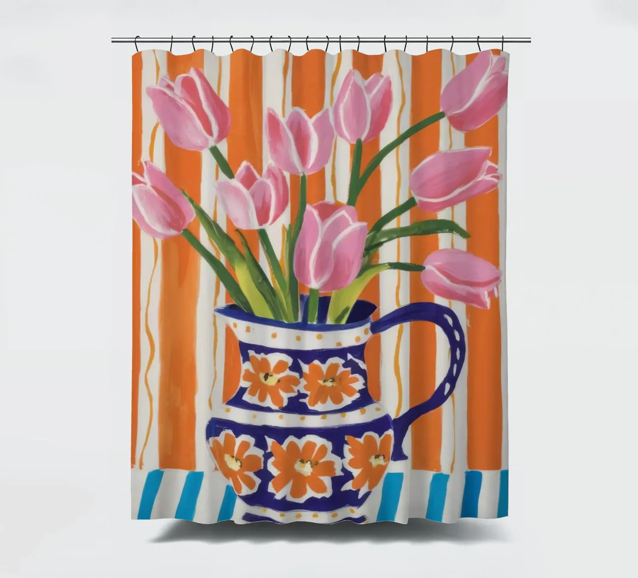 Tazza Tulipani a righe tenda da doccia da Sentinel Glow
