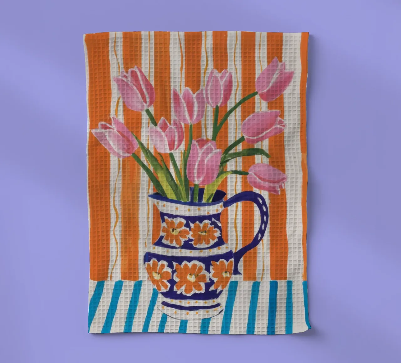Tazza Tulipani a righe canovaccio da cucina da Sentinel Glow