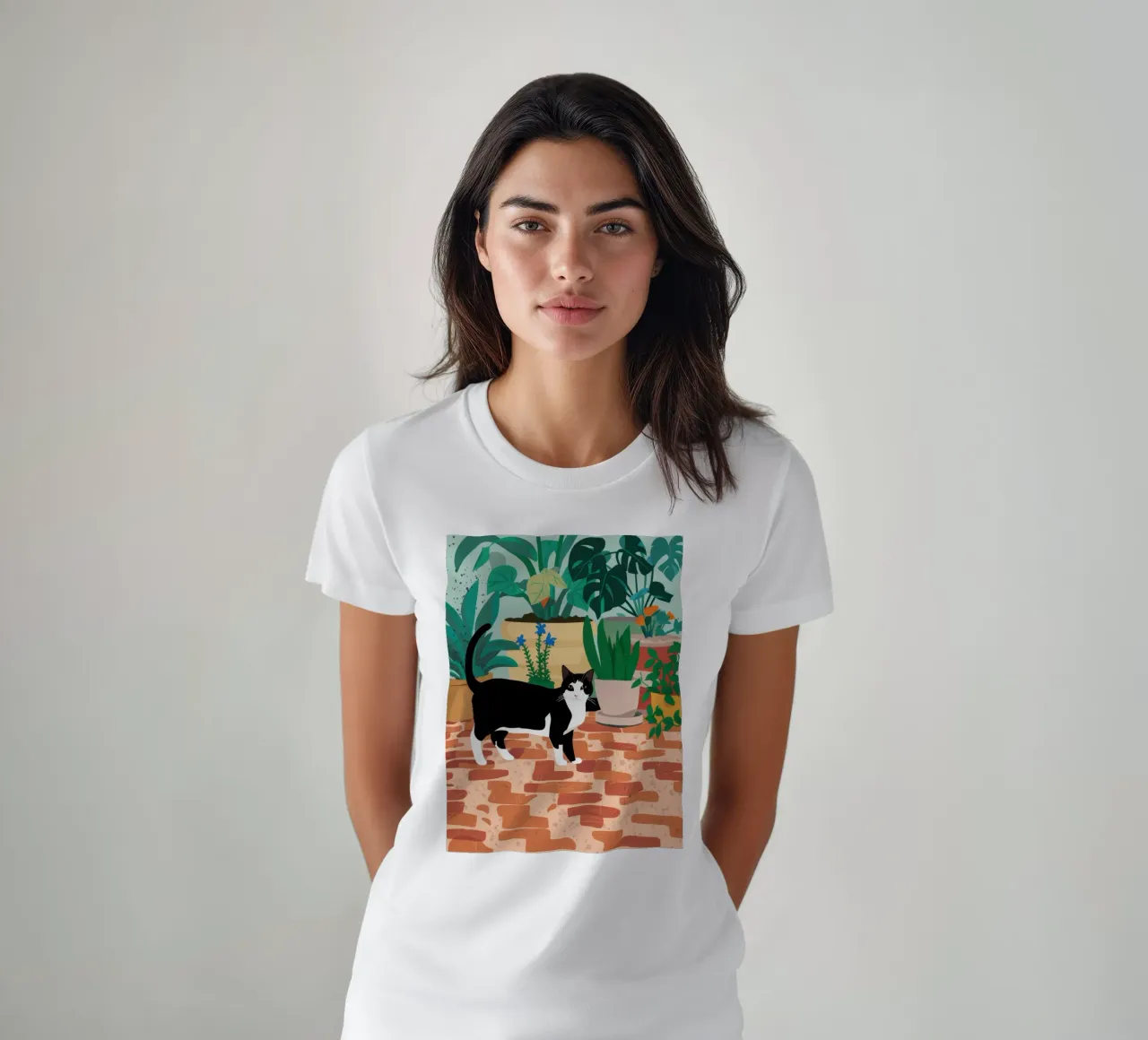 Pavimento piastrellato Gatti t-shirt da Marigold Tiga