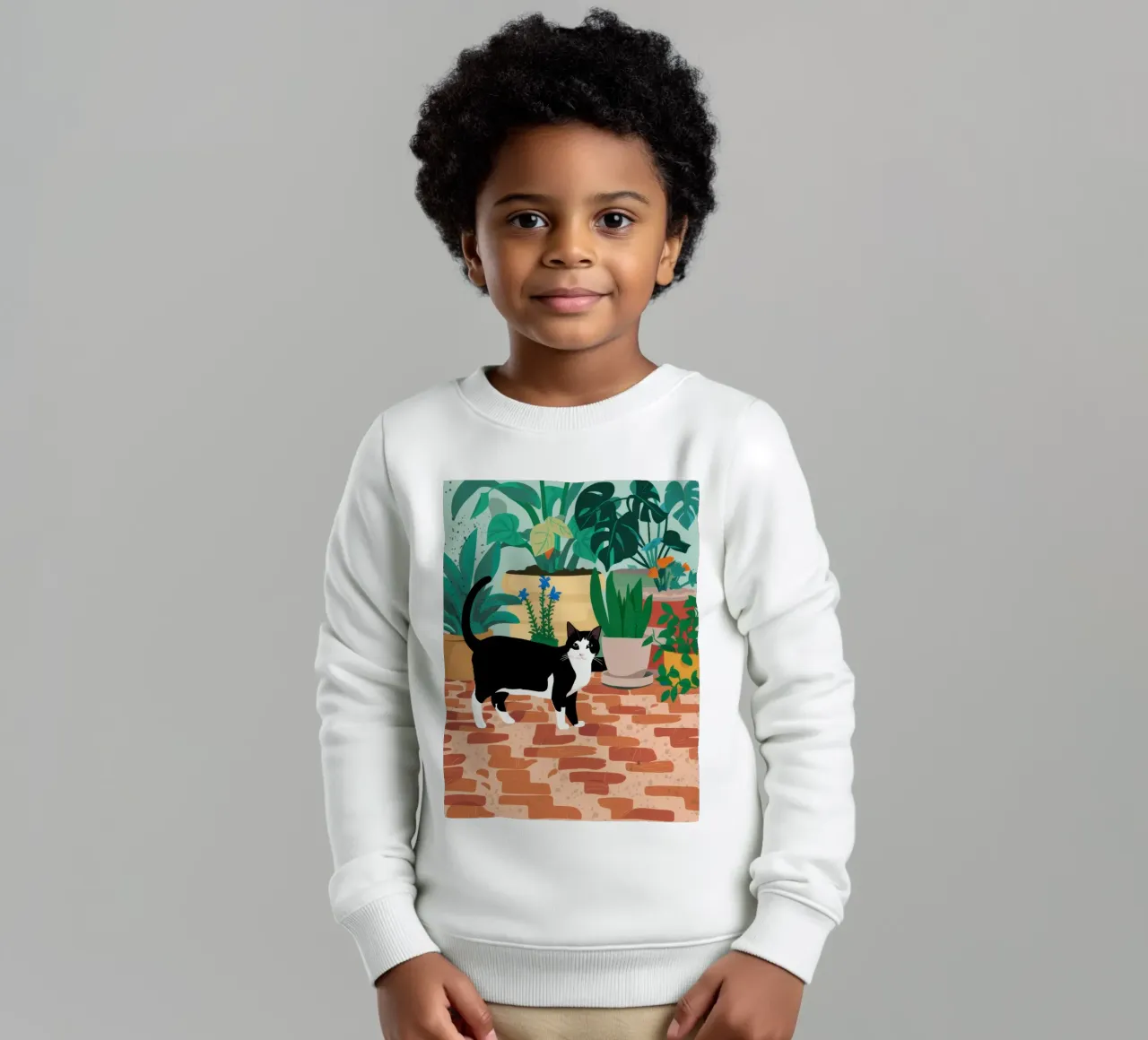 Pavimento piastrellato Gatti felpa bambino da Marigold Tiga
