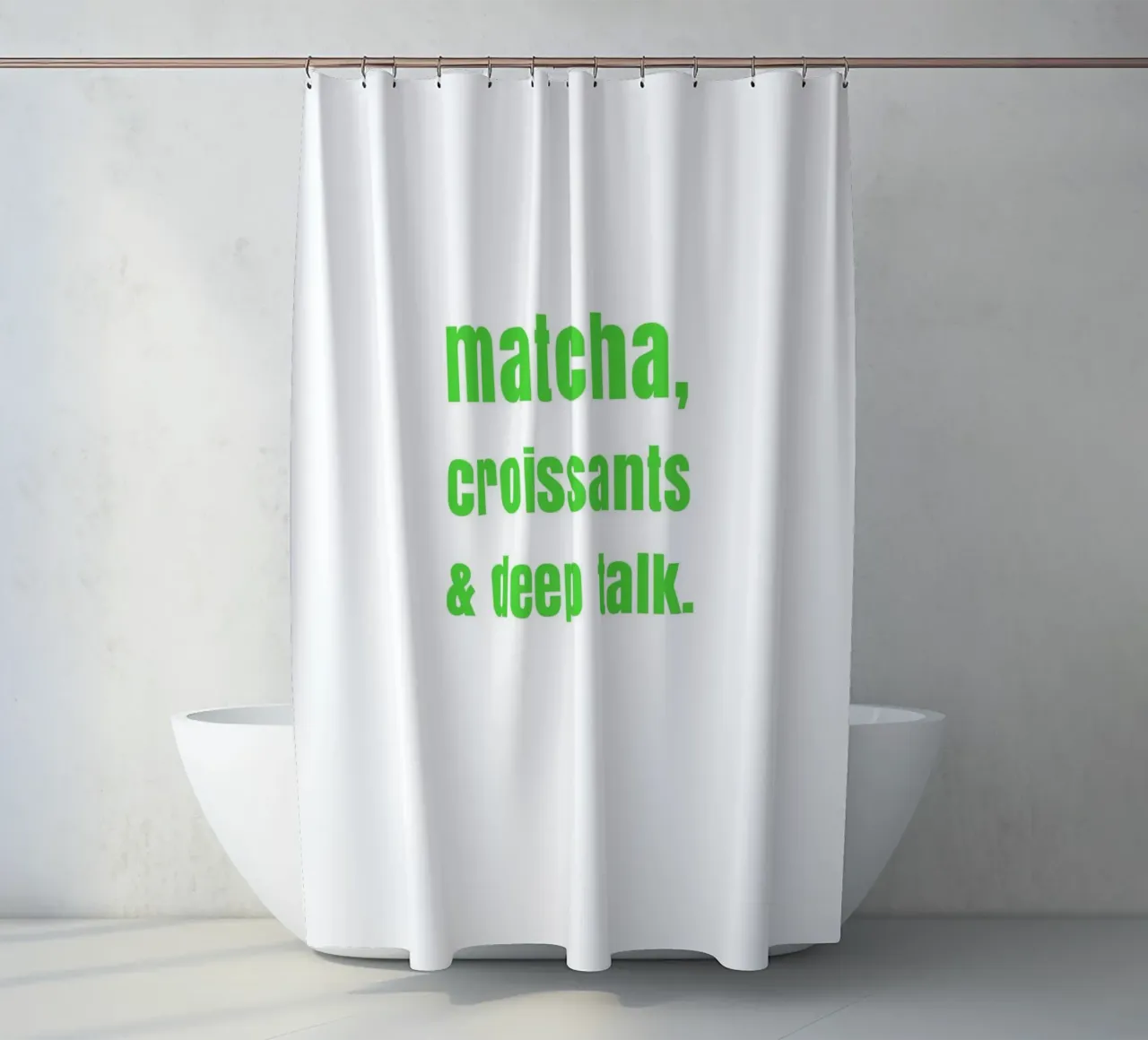 matcha, croissants & deep talk tenda da doccia da maramirage