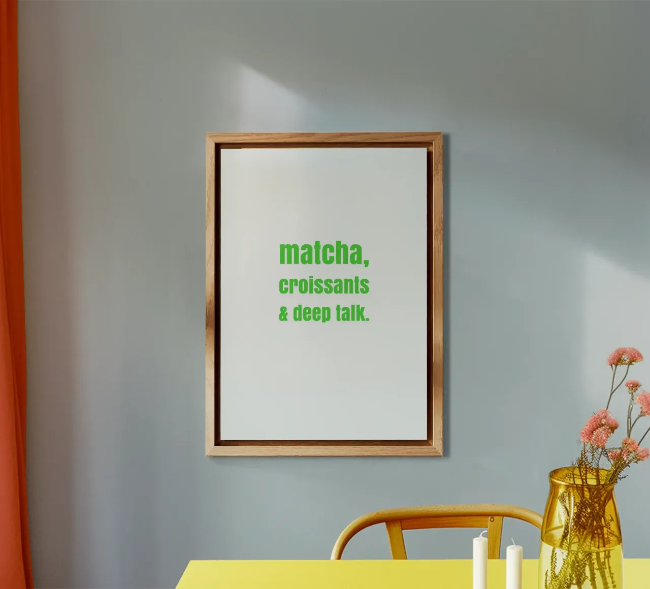 matcha, croissants & deep talk alluminio dibond da maramirage