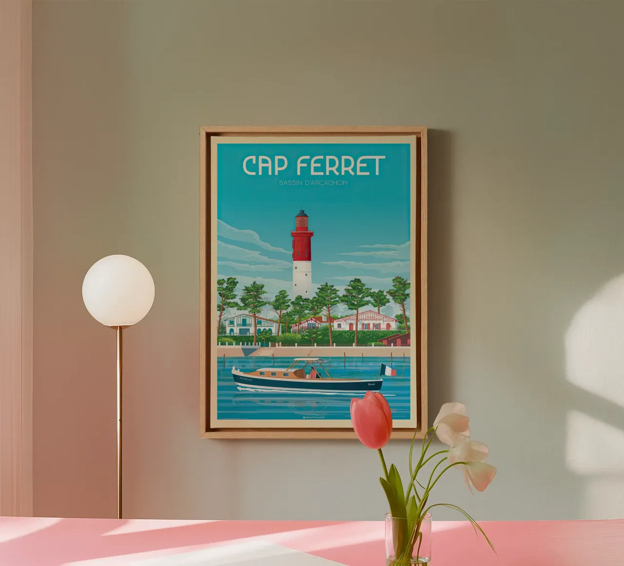 Cap Ferret Arcachon - Olahoop Reizen canvas met Baklijst van muench benjamin