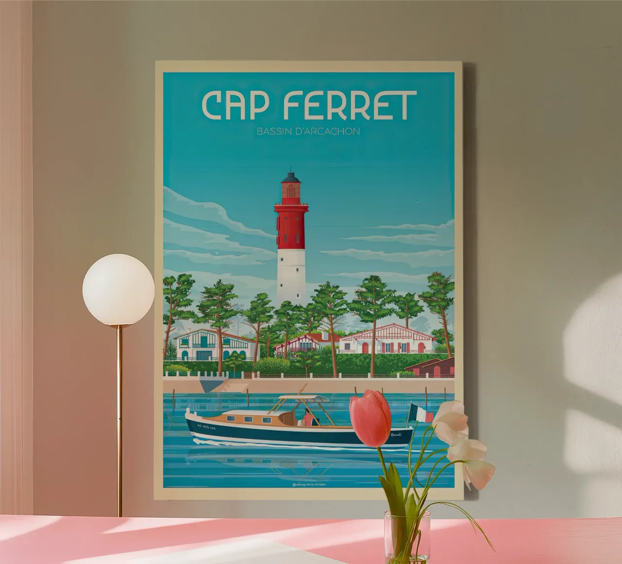 Cap Ferret Arcachon - Olahoop Reizen canvas met Baklijst van muench benjamin