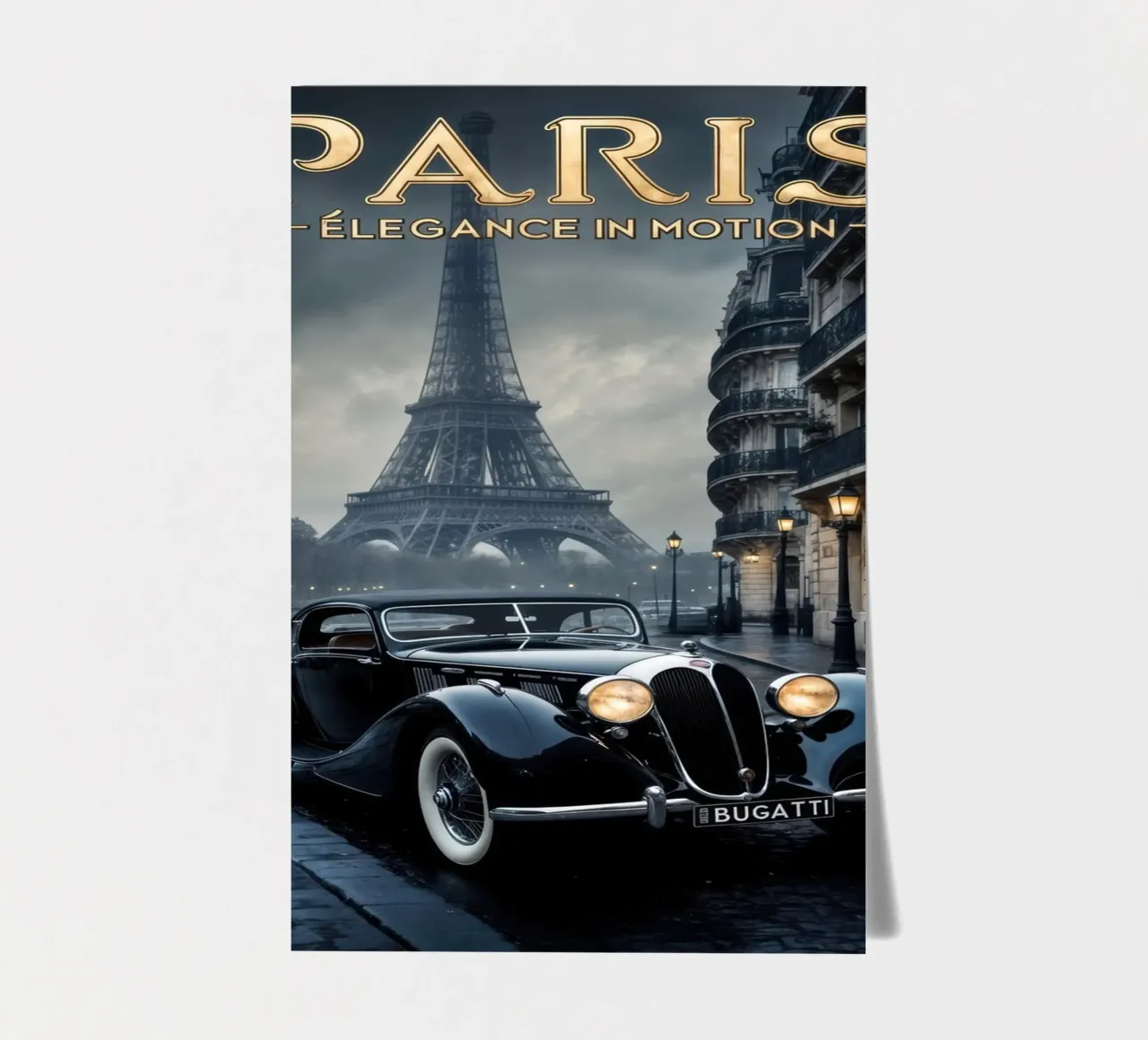 Nostalgischer Pariser Charme Oldtimer und Eiffelturm Stickerbogen von muench benjamin