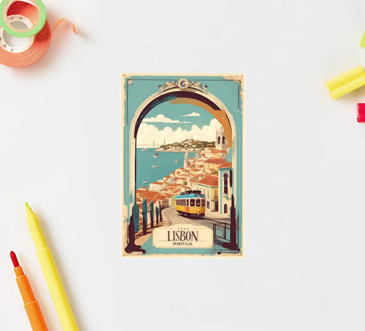 Lisbona Poster Bellezza portoghese adesivo da muench benjamin