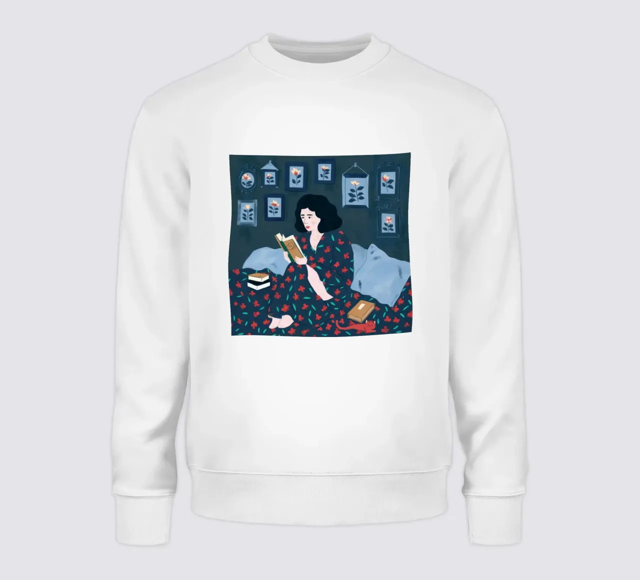 Leggere con un gatto felpa da Pale Aura