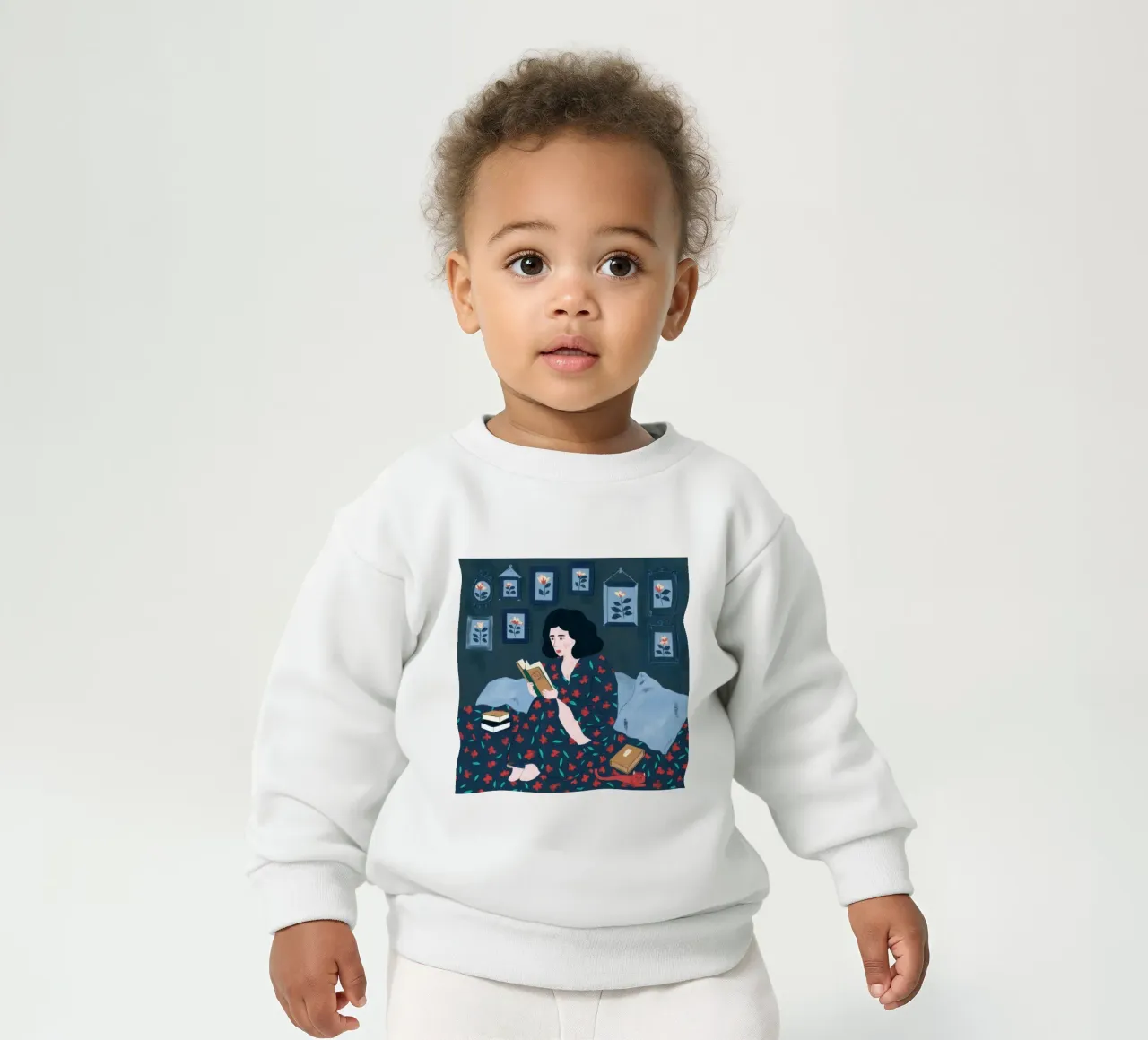 Leggere con un gatto felpa neonato da Pale Aura