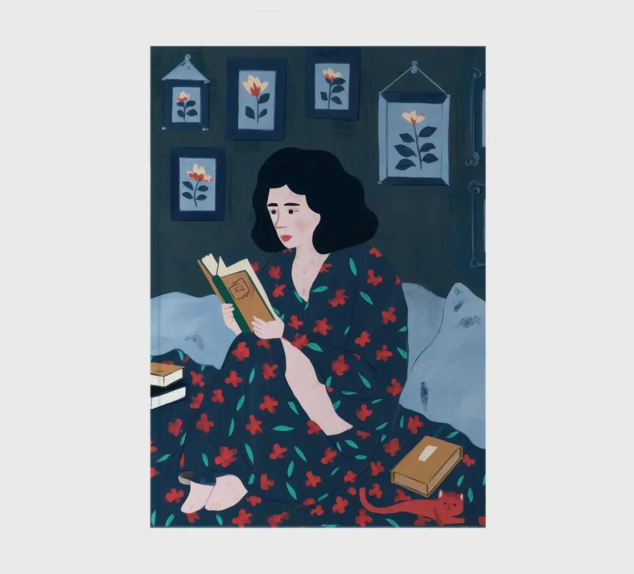 Reading with a Cat notebook by Pale Aura