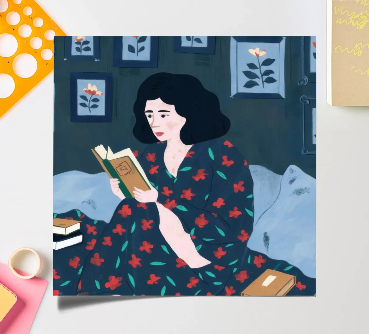 Reading with a Cat sticker sheet by Pale Aura