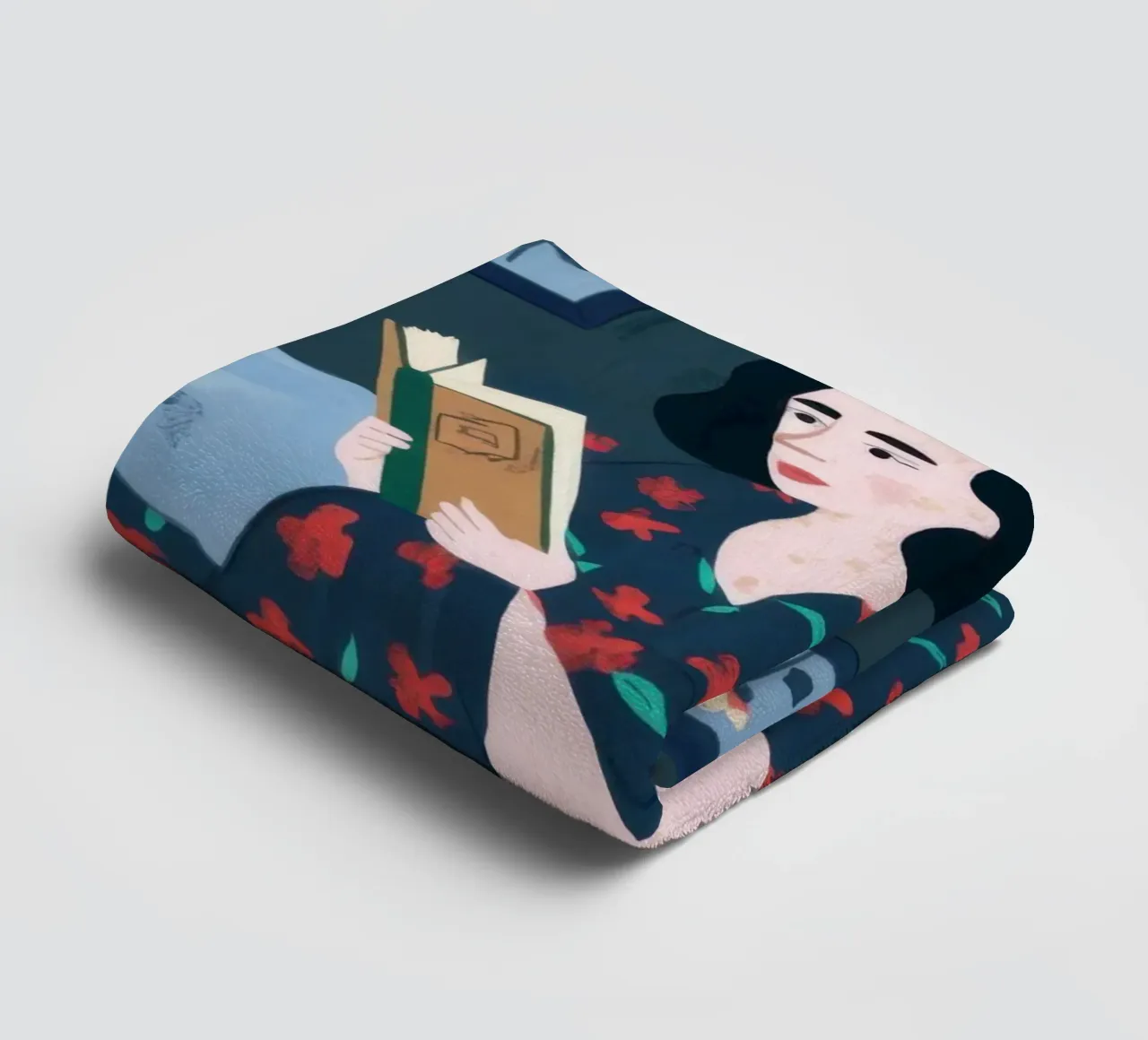 Reading with a Cat towel by Pale Aura